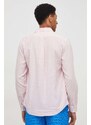 Guess camicia di lino colore rosa