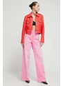 Moschino Jeans giacca in pelle donna colore rosso