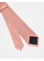 ASOS DESIGN - Set con cravatta e fazzoletto da taschino color pesca-Marrone
