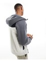 Nike - Tech Fleece - Felpa bianca, nera e grigia con cappuccio e chiusura con zip-Marrone