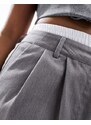 New Look - Pantaloni grigi con dettaglio stile boxer-Grigio