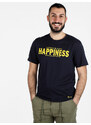 Happiness T-shirt Da Uomo Con Stampa Manica Corta Blu Taglia M