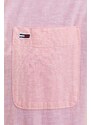 Tommy Jeans camicia in lino misto colore rosa