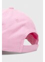 Hugo Blue berretto da baseball in cotone colore rosa con applicazione