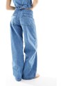 ASOS DESIGN - Jeans morbidi blu medio con coulisse in vita in coordinato