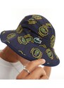 Lacoste - Cappello boonie blu navy con stampa