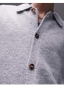 Topman - Cardigan grigio in maglia con bottoni