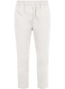 Solada Pantaloni Donna Baggy In Misto Cotone Casual Bianco Taglia Unica