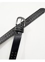 ASOS DESIGN - Cintura in pelle sintetica nera con borchie-Nero