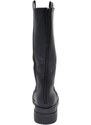 Malu Shoes Stivale donna aderente nero beatles al polpaccio elastico fondo alto platform 4,5 cm modello combat con zip moda
