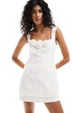 Forever New - Vestito corto da sposa a doppio strato jacquard color avorio-Bianco