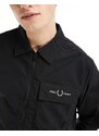 Fred Perry - Giacca in tessuto ripstop nera-Nero