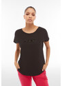 Freddy T-shirt comfort bifronte da donna con perline applicate