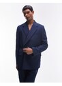 Topman - Giacca da abito blu navy vestibilità moderna