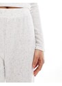 New Look - Pantaloni a fondo ampio a coste color avena con elastico in vita-Bianco