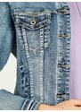 Solada Giacca In Jeans Da Donna Con Applicazioni Di Strass Taglia L