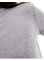 ASOS DESIGN - Mix & Match - Top a maniche lunghe del pigiama traforato grigio