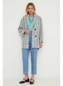 Sisley cappotto con aggiunta di lana colore blu