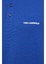 Karl Lagerfeld polo in cotone colore blu
