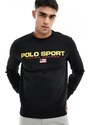 Polo Ralph Lauren - Sport Capsule - Felpa nera con logo sul davanti-Nero