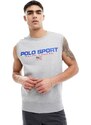 Polo Ralph Lauren - Sport Capsule - Canotta in maglia grigia-Grigio