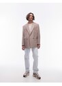 Topman - Giacca da abito oversize color pietra squadrata-Neutro