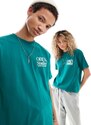 Obey - T-shirt unisex pesante verde con stampa "Studios"