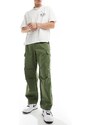 Obey - Hardwork - Pantaloni in tessuto ripstop color kaki-Verde