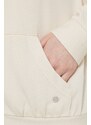 Roxy felpa donna colore beige con cappuccio applicazione ERJKT04012