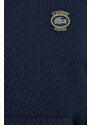 Lacoste felpa in cotone uomo colore blu navy con cappuccio con applicazione