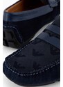 Emporio Armani mocassini in camoscio uomo colore blu navy X4B146 XN784 M785