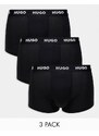 Hugo Red HUGO bodywear - Confezione da 3 paia di boxer aderenti con elastico in vita con logo, colore nero
