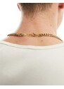 Icon Brand - Collana a catena con maglie pesanti in acciaio inossidabile placcato oro 14 carati