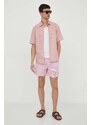 BOSS camicia in cotone BOSS ORANGE uomo colore rosa