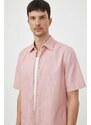 BOSS camicia in cotone BOSS ORANGE uomo colore rosa