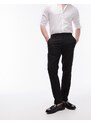 Topman - Pantaloni skinny neri da abito testurizzati-Nero
