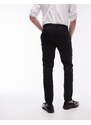 Topman - Pantaloni skinny neri da abito testurizzati-Nero