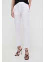Silvian Heach pantaloni in lino colore bianco