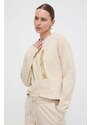Armani Exchange felpa in cotone donna colore beige con applicazione