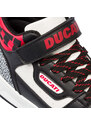 Sneakers alte bianche e nere da ragazzo con logo sul colletto Ducati Loco X GS