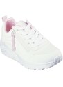 Sneakers bianche da bambina con soletta Memory Foam Skechers Uno Lite - Easy Zip