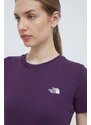 The North Face t-shirt donna colore violetto NF0A87NHV6V1
