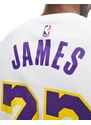 Nike Basketball - NBA LA Lakers Dri-FIT Lebron James Icons - Canotta in jersey viola e bianca