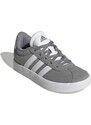 Sneakers grigie da ragazzo con strisce bianche adidas VL Court 3.0 K