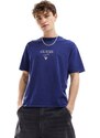 Guess Originals - T-shirt unisex blu con logo stampato