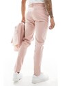 ASOS DESIGN - Pantaloni da abito in misto lino skinny rosa