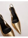 Topshop - Emma - Scarpe décolleté con tacco oro con cinturino sul retro