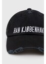Han Kjøbenhavn berretto da baseball in cotone Distressed Signature Cap colore nero con applicazione A-132999