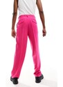 ASOS DESIGN - Pantaloni da abito ampi in crêpe rosa acceso