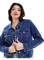 Vero Moda Curve - Giacca di jeans corta lavaggio medio blu